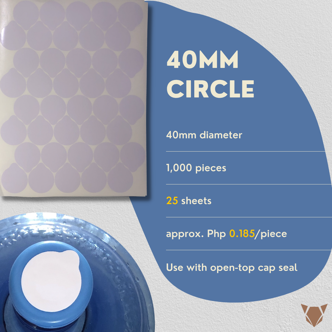 1,000 pcs. Hygienic Sticker w/ Pull Tab for Non-Spill Cap 5 Gallon Water Container