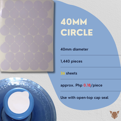 1,440 pcs. Hygienic Sticker for Non-Spill Cap 5 Gallon Water Container