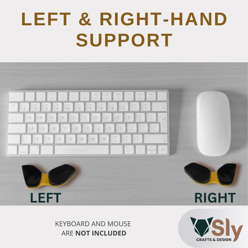 WHITE PADS Ergonomic Wrist Rest Mouse Firm Palm Pad (Right or Left Handed) Support For Computer