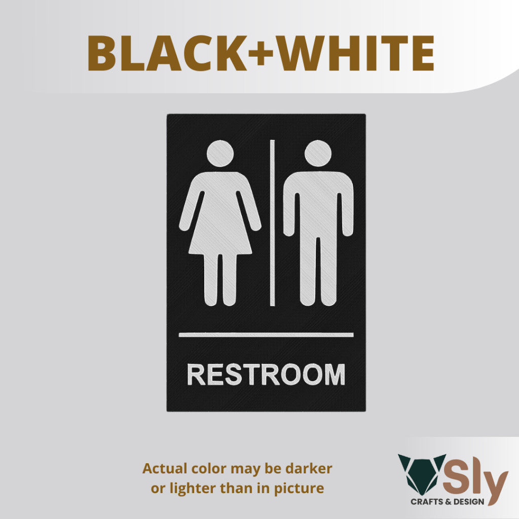 Unisex Restroom Sign | Universal Toilet Door Plate for Home, Office, Business FREE ADHESIVE