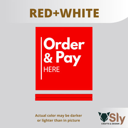 Order and Pay Here Standee | Freestanding Sign for Queueing and Payment Areas FREE ADHESIVE