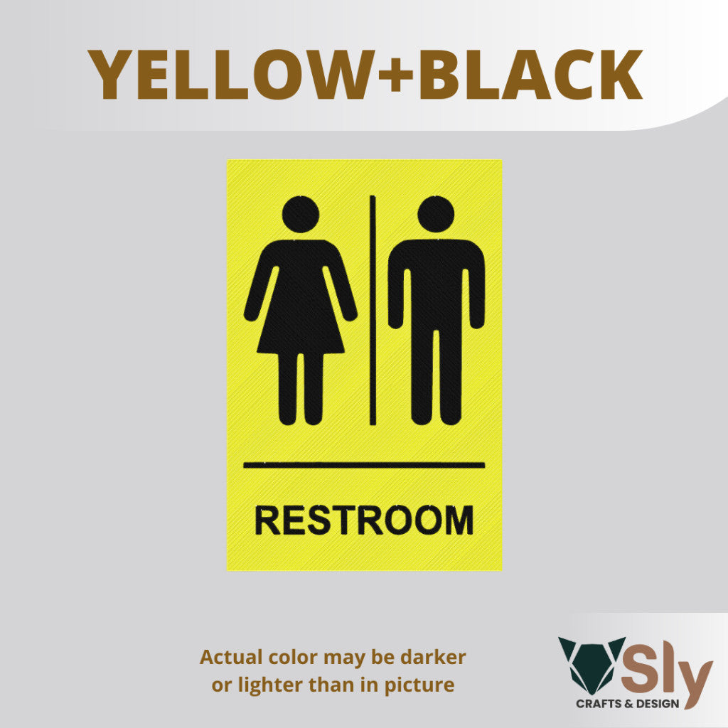 Unisex Restroom Sign | Universal Toilet Door Plate for Home, Office, Business FREE ADHESIVE