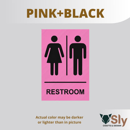 Unisex Restroom Sign | Universal Toilet Door Plate for Home, Office, Business FREE ADHESIVE