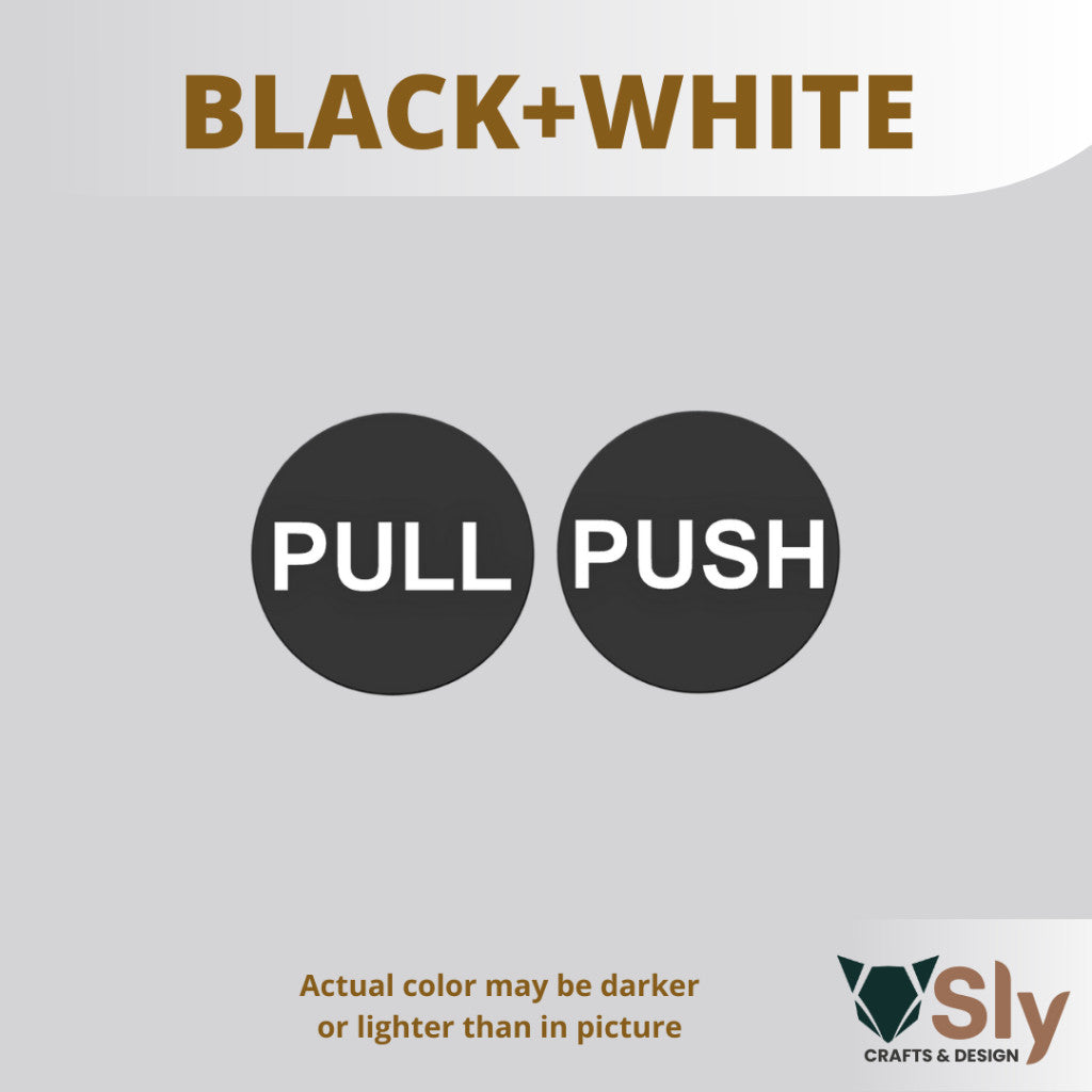 Push and Pull Indoor Door Sign | Directional Door Plate for Offices and Stores FREE ADHESIVE