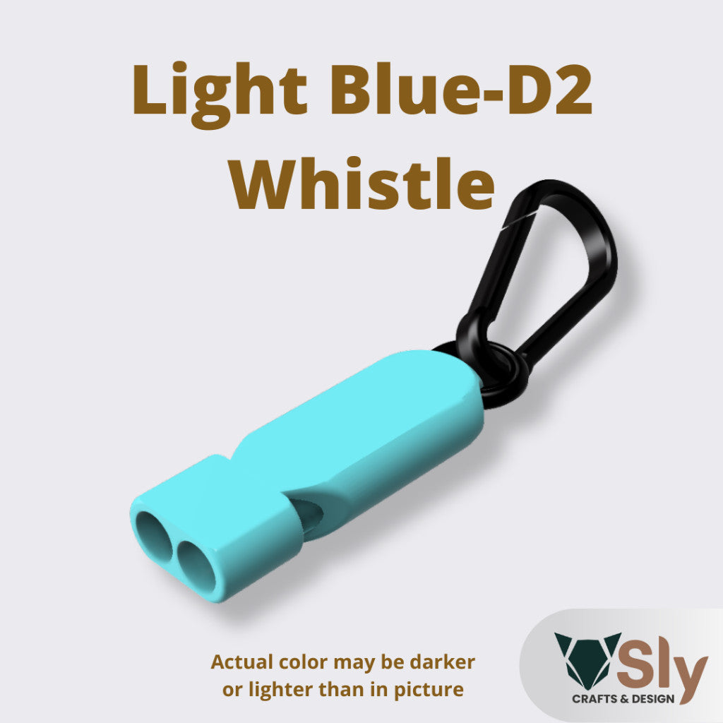 EDC Dual Tone Emergency Whistle with Carabiner | Loud Safety Survival Keychain Gear