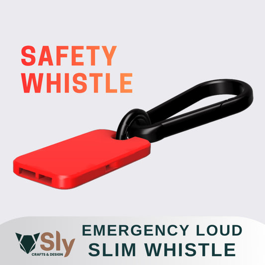 EDC Slim Whistle with Carabiner | Compact Emergency Survival Keychain Tool