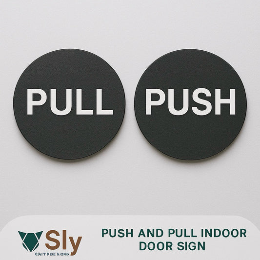 Push and Pull Indoor Door Sign | Directional Door Plate for Offices and Stores FREE ADHESIVE