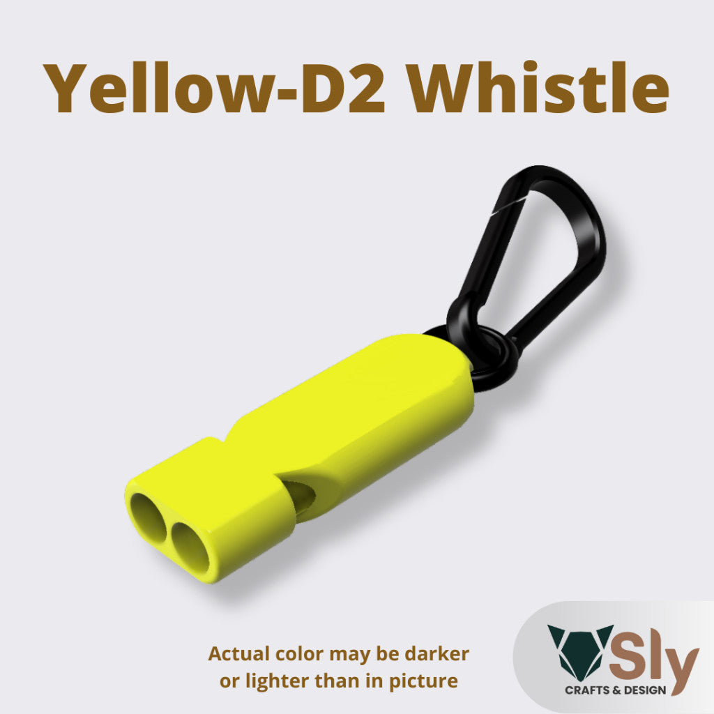 EDC Dual Tone Emergency Whistle with Carabiner | Loud Safety Survival Keychain Gear