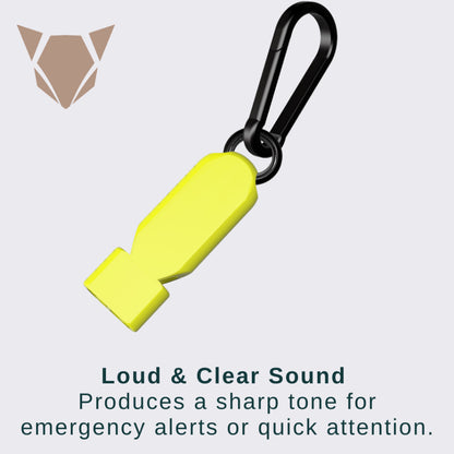 EDC Dual Tone Emergency Whistle with Carabiner | Loud Safety Survival Keychain Gear