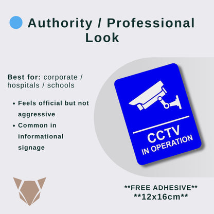 CCTV in Operation Sign | Security Camera Warning with Free Adhesive for Home & Office