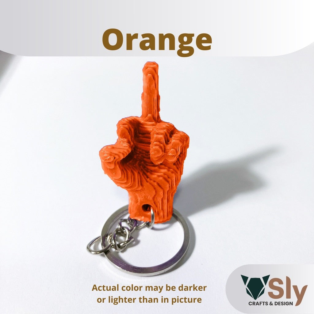 Funny Middle Finger/Dirty Finger Hand Gesture Novelty Keychain