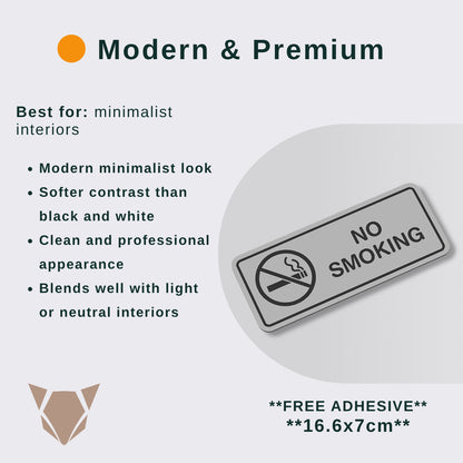 No Smoking Sign | Business Warning Notice Board with Free Adhesive for Shops Offices