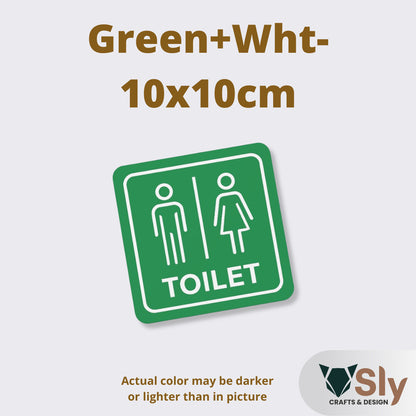 Toilet Sign Line Art Style | Rectangular and Square Door Sign with Free Adhesive