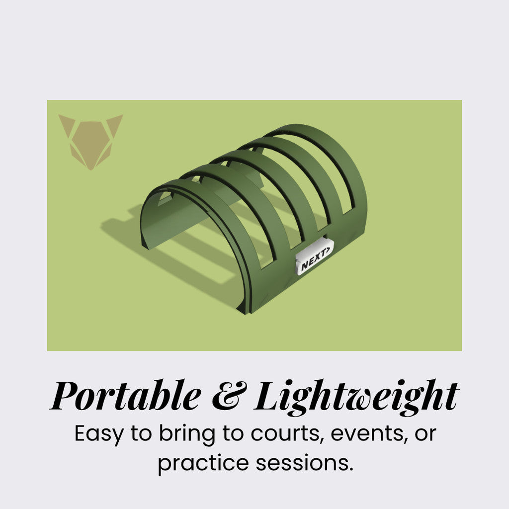 Modular Pickleball Paddle Rack with Next Up Tag | Portable Paddle Holder Organizer