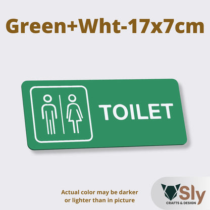 Toilet Sign Line Art Style | Rectangular and Square Door Sign with Free Adhesive